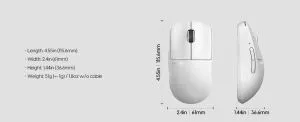 Pulsar професионална геймърска мишка Wireless Gaming Mouse X2 v3 Size1 White - 1K (8K compatible)