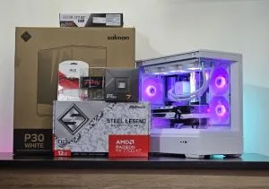 RX 7800XT 16GB / Ryzen 7-7700 / RAM 32GB / SSD 1TB / Wi-Fi / Bluetooth / Водно / Геймърски компютър WhiteReaper 1155