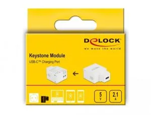 Модул Delock, USB-C порт за зареждане, За монтаж на панел Keystone
