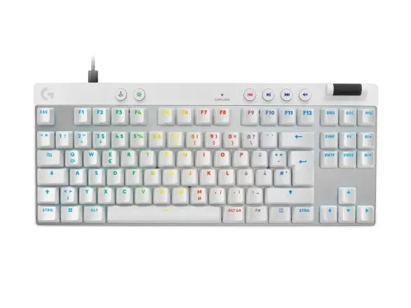 Геймърска механична клавиатура Logitech G Pro X Rapid TKL - White, magnetic-analog switch