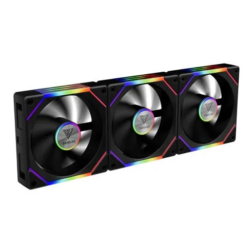 Gamdias Fan Pack 3-in-1 3x120mm - AEOLUS P2-1203, Swappable Fan Blades (Reverse Fan Blades Included), Daisy-Chain, Infinity Mirror, A-RGB