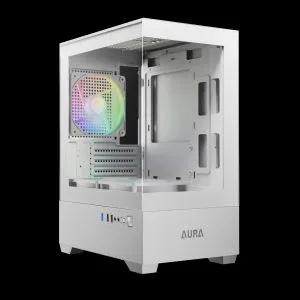 Gamdias Case mATX - AURA GC9M White - 3 x 120 mm A-RGB, Tempered Glass