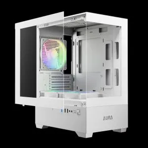 Gamdias Case mATX - AURA GC9M White - 3 x 120 mm A-RGB, Tempered Glass
