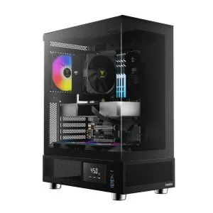 Gamdias Case ATX - ATLAS E1 - 3 x 120 mm A-RGB, Digital Display, Tempered Glass