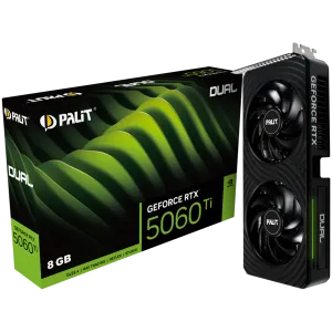 PALIT GeForce RTX 5060 Ti Dual 8GB GDDR7 128 bit, 1x HDMI 2.1b, 3x DP 2.1b, 2 Fan, 1x 8-pin pwr connector, 600W, 262.1 x 126.3 x 40.1 mm, NE7506T019P1-GB2062D