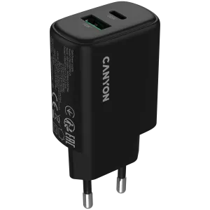 CANYON charger OnCharge 200 20W 1xPD 1xQC EU Black