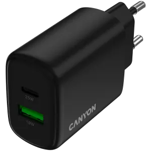 CANYON charger OnCharge 250 25W 1xPD 1xQC EU Black