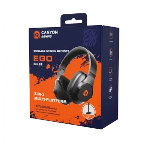 CANYON headset EGO GH-16 3in1 2.4Ghz+BT Black