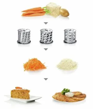 Месомелачка Bosch MFW68660, Meat mincer, ProPower 2200W, 4,3 kg/min, nr. 8, 3 sieves, kebbe attachment, juicer for soft fruits & vegetables, shredder with 4 drums, full inox tray, reverse function