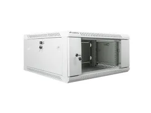 Комуникационен шкаф Lanberg rack cabinet 19" wall-mount 4U / 600x600 for self-assembly (flat pack), grey
