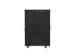Комуникационен шкаф Lanberg rack cabinet 19" free-standing 22U/800x800 (flat pack) with glass door lcd black v2
