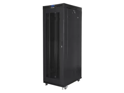 Комуникационен шкаф Lanberg rack cabinet 19" free-standing 37U/800x1000 (flat pack) with glass door lcd black v2