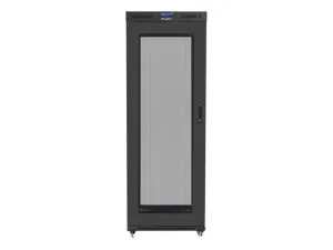 Комуникационен шкаф Lanberg rack cabinet 19" free-standing 42U/800x1000 (flat pack) with mesh door lcd black v2