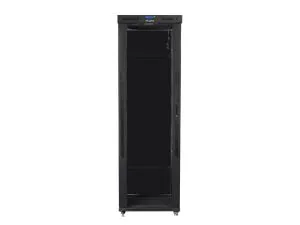Комуникационен шкаф Lanberg rack cabinet 19" free-standing 47U/800x1200 (flat pack) with glass door lcd black v2