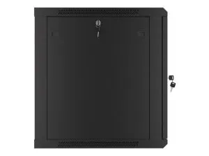 Комуникационен шкаф Lanberg rack cabinet 19" wall-mount 12U/600x600 for self-assembly with metal door black (flat pack)