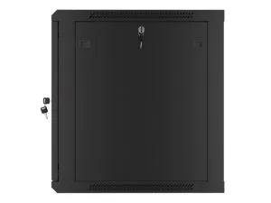 Комуникационен шкаф Lanberg rack cabinet 19" wall-mount 12U/600x600 for self-assembly with metal door black (flat pack)