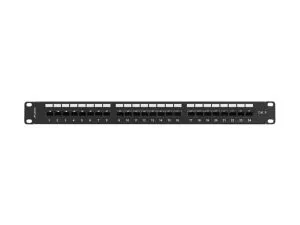 Пач панел Lanberg patch panel 24 port 1U 19" CAT.6 utp with cable organizer black