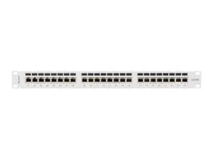 Пач панел Lanberg patch panel 24 port 1U 19" CAT.6a ftp with cable organizer shielded grey