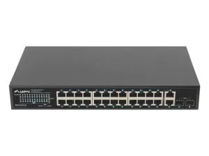 Комутатор Lanberg switch 24x 1GB poe+/2x GB 2x sfp rack 19" gigabit ethernet 250w