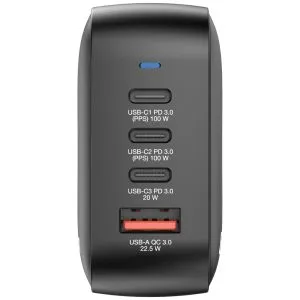 Зарядно устройство Verbatim Mini GaN Charger 100W 4 Port US plug with EU and UK adaptors