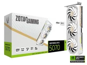Видео карта ZOTAC GAMING RTX 5070 AMP White Edition 12GB GDDR7