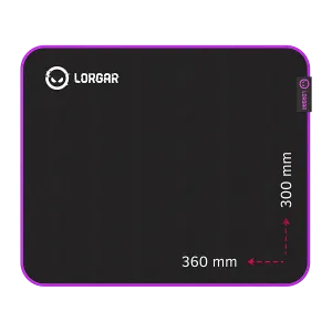 Lorgar Main 313, Gaming mouse pad, High-speed surface, Purple anti-slip rubber base, size: 360mm x 300mm x 3mm, weight 0.195kg