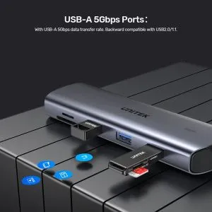 Unitek докинг станция Type-C Docking Station PD3.0 100W - HDMI, USB-C x 1, USB3.0 x 3, LAN, SD, VGA - D1113A