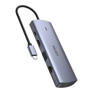 Unitek докинг станция Type-C Docking Station PD3.0 100W - HDMI, USB-C x 1, USB3.0 x 3, LAN, SD, VGA - D1113A