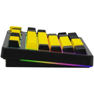 LORGAR KBP70TKLW, Wireless TKL Mechanical Gaming Keyboard Pro, Black/yellow, EN layout
