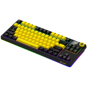 LORGAR KBP70TKLW, Wireless TKL Mechanical Gaming Keyboard Pro, Black/yellow, EN layout