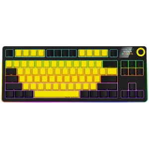 LORGAR KBP70TKLW, Wireless TKL Mechanical Gaming Keyboard Pro, Black/yellow, EN layout