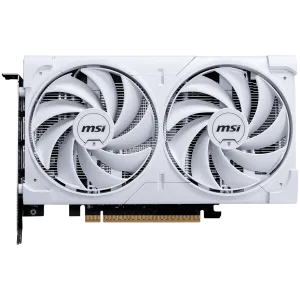 MSI Video Card NVIDIA GeForce RTX 5060 8G VENTUS 2X OC WHITE, 8GB GDDR7, 128-bit, 2535 MHz Boost, 3840 CUDA Cores, PCIe 5.0 (x8), 3x DP 2.1b, HDMI 2.1b, RAY TRACING, Dual Fan, 145W TDP, 8-pin PCIe Power, G-SYNC, 2-Slot, 3Y