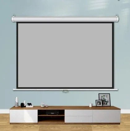 Estillo Екран за стена 240x240 см, бял, черна рамка, 11кг