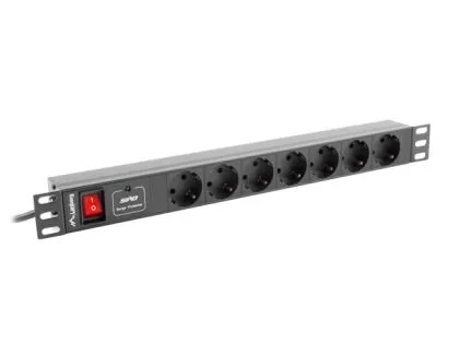 Филтър Lanberg power distribution unit (PDU) 19"1U 16A 7 SOCKETS SCHUKO 2M, black