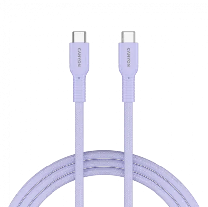 CANYON cable OnWire 60CL C-C 60W COLOR Braided 1m Purple