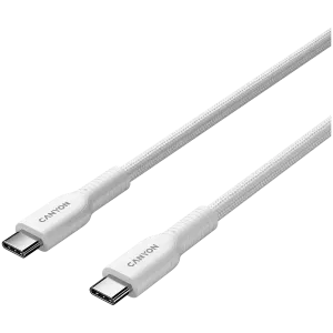 CANYON cable OnWire 60CL C-C 60W COLOR Braided 1m White