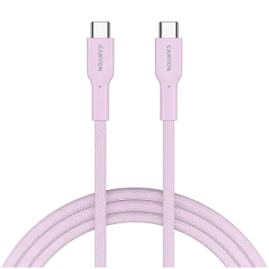 CANYON cable OnWire 60CL C-C 60W COLOR Braided 1m Pink
