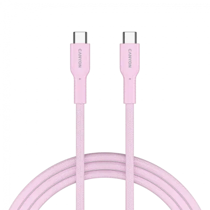 CANYON cable OnWire 60CL C-C 60W COLOR Braided 1m Pink