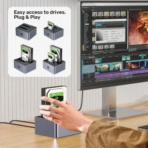 Unitek Storage - HDD Dock - 2 BAY - Y-3026GY01-EU