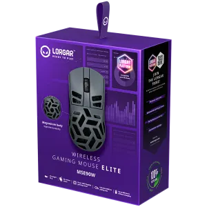LORGAR MSE90W, Magnesium Alloy Wireless Gaming Mouse Elite, Dark Grey