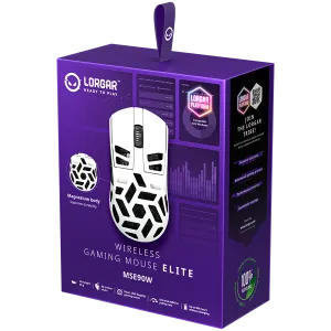 LORGAR MSE90W, Magnesium Alloy Wireless Gaming Mouse Elite, White