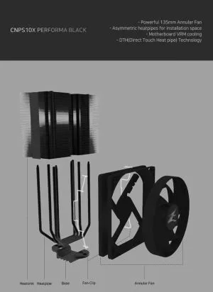 Cooler procesor Zalman Cooler CPU CNPS10X PERFORMA BLACK