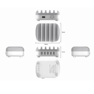 Orico зарядна станция за мобилни устройства Charger Station 220V - 5 x USB 40W White - DUK-5P-EU-WH