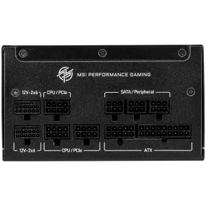 MSI MPG A850GS PCIE5 Power Supply 850W, 80 PLUS Gold, Dual PCIe 5.1 Cables, ATX 3.1, 135mm Fan, Fan Stop, OCP/OTP/OPP/SCP/OVP/UVP/SIP/NLO, Active PFC, Dimensions: 150mmx150mmx86mm, 10Y Warranty