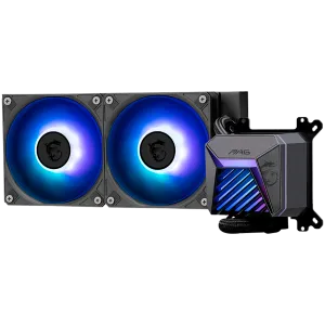 MSI MAG CORELIQUID A15 240, 2x120mm Pre-installed ARGB Daisy Chain Fans, Adjustable Offset Kit, Replacable Top Cover, Copper Base Intel LGA 1700/1851, AMD AM5/AM4, 3Y Warranty