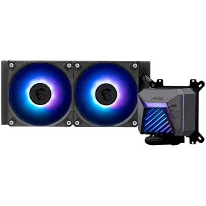MSI MAG CORELIQUID A15 240, 2x120mm Pre-installed ARGB Daisy Chain Fans, Adjustable Offset Kit, Replacable Top Cover, Copper Base Intel LGA 1700/1851, AMD AM5/AM4, 3Y Warranty