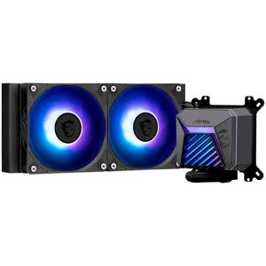 MSI MAG CORELIQUID A15 240, 2x120mm Pre-installed ARGB Daisy Chain Fans, Adjustable Offset Kit, Replacable Top Cover, Copper Base Intel LGA 1700/1851, AMD AM5/AM4, 3Y Warranty