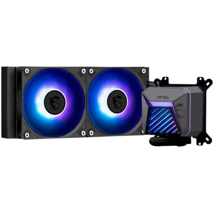 MSI MAG CORELIQUID A15 240, 2x120mm Pre-installed ARGB Daisy Chain Fans, Adjustable Offset Kit, Replacable Top Cover, Copper Base Intel LGA 1700/1851, AMD AM5/AM4, 3Y Warranty