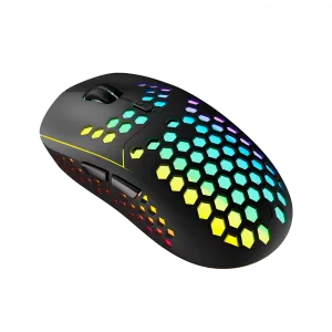 Canyon 7keys Gaming 2.4G wireless mouse, KA8 sensor, DPI up to 1600, rubber coating on panel, Huano 1million switch, 45cm PVC cable, ABS material. 400mAh battery, size: 125.8*63.7*41mm, weight: 95g, Black
