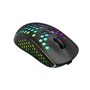 Canyon 7keys Gaming 2.4G wireless mouse, KA8 sensor, DPI up to 1600, rubber coating on panel, Huano 1million switch, 45cm PVC cable, ABS material. 400mAh battery, size: 125.8*63.7*41mm, weight: 95g, Black